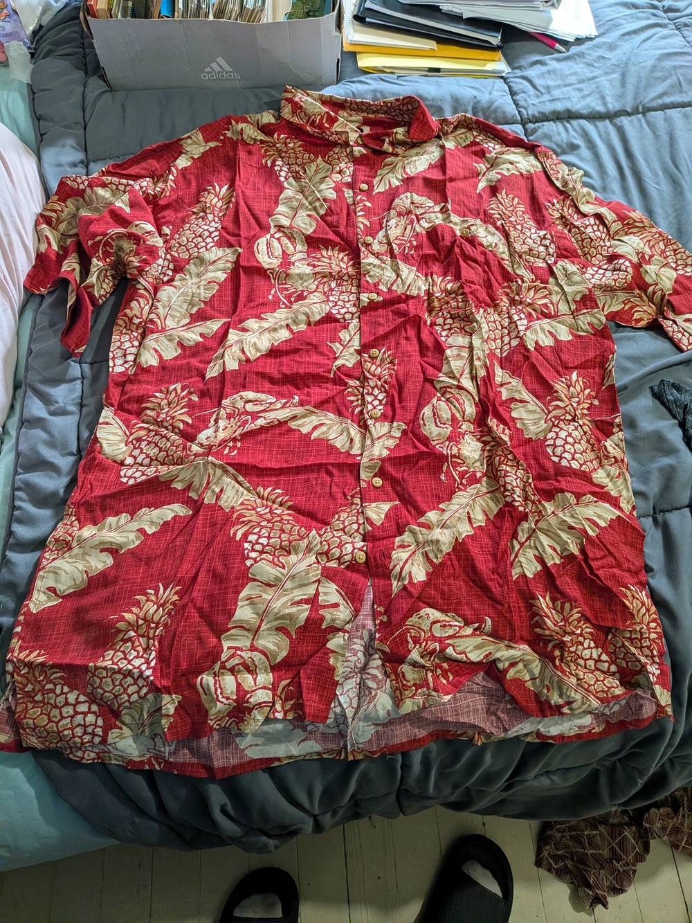 Pronto Uomo Red Pineapple Print Short Sleeve Button-Down Shirt